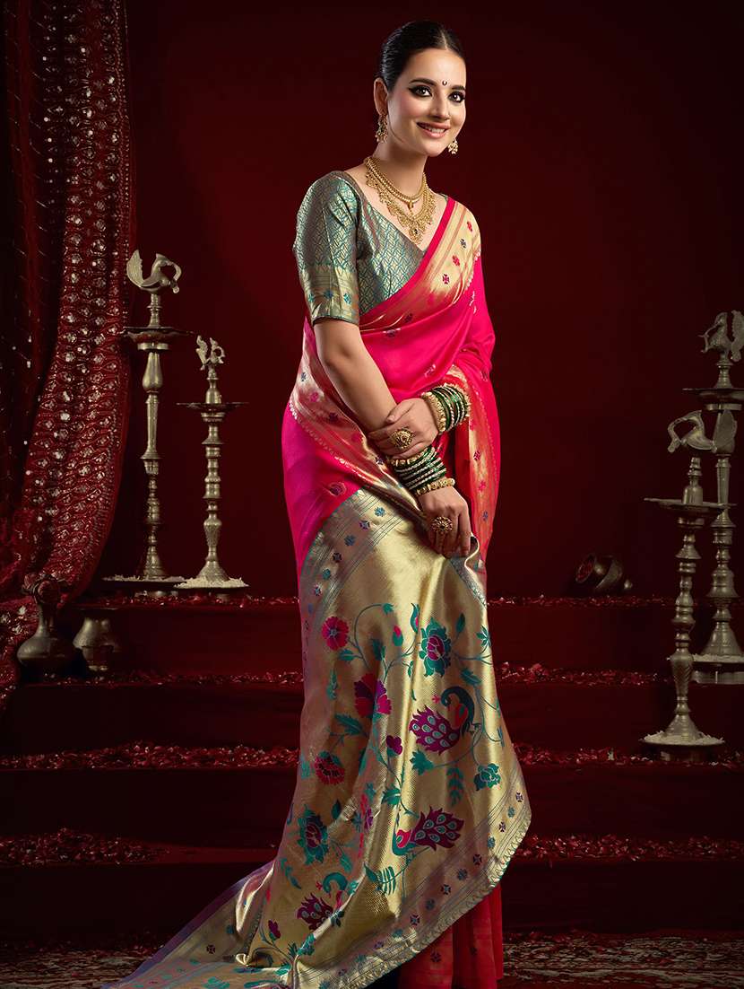 women self design paithani saree with blouse - 22566503 -  Standard Image - 4