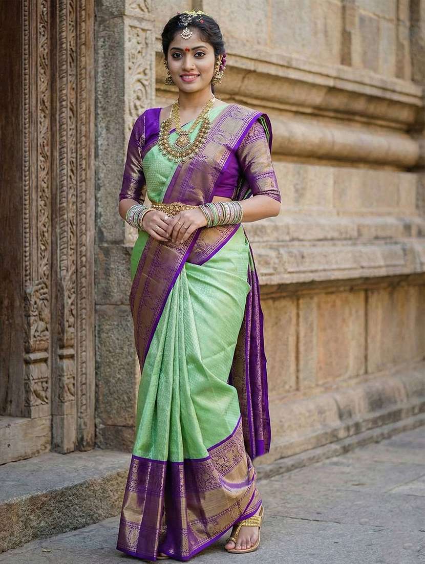 women self design kanjivaram saree - 22566505 -  Standard Image - 1