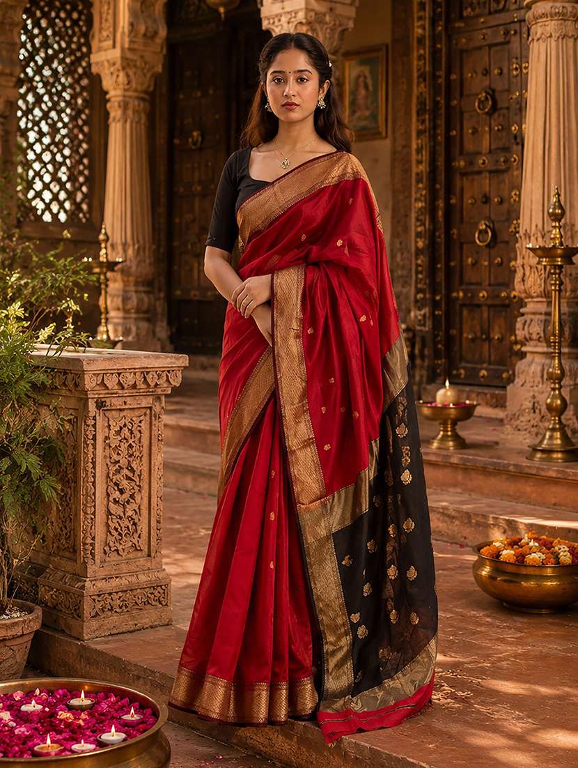 women self design bordered saree with blouse - 22566562 -  Standard Image - 1