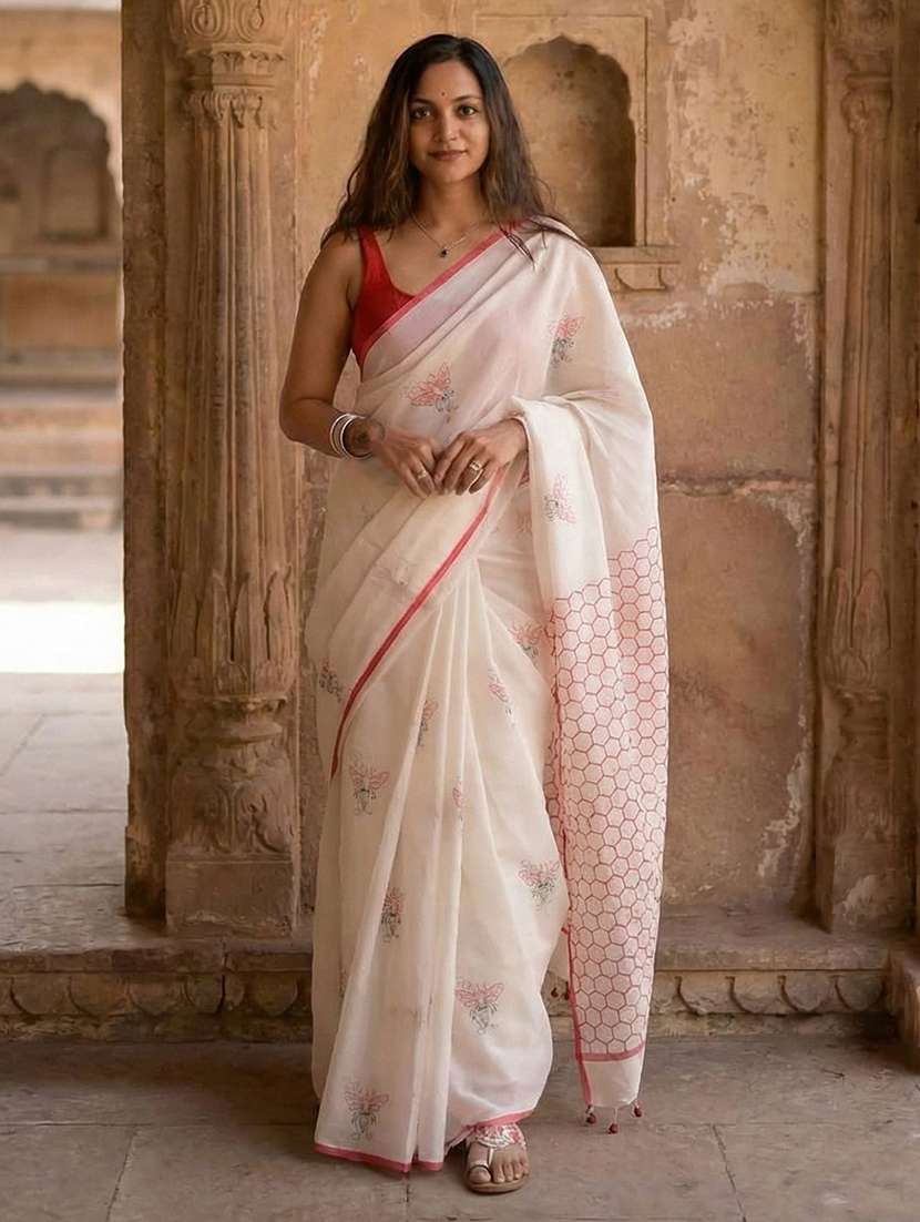 women printed casual wear saree