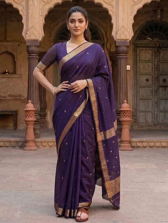 women self design bordered saree with blouse - 22566812 -  Standard Image - 1