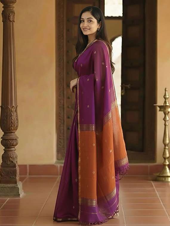 women self design southern silk saree with blouse - 22566863 -  Standard Image - 1