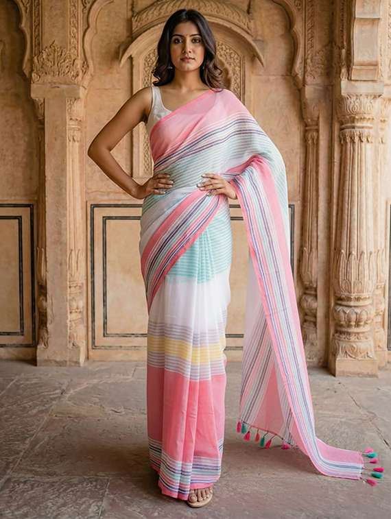 women printed casual wear saree - 22566882 -  Standard Image - 1