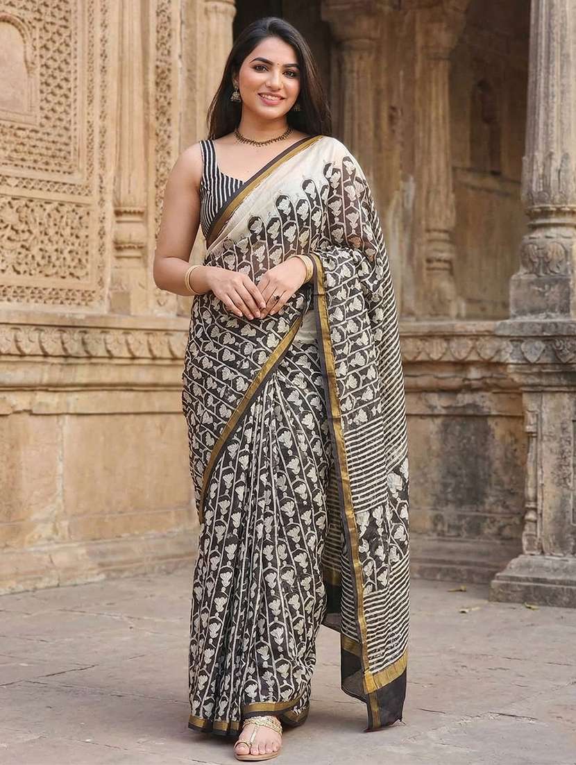 women printed casual wear saree