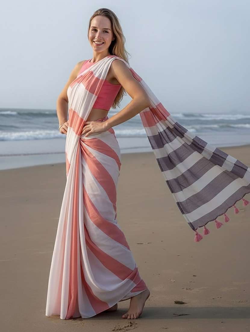 women printed casual wear saree - 22567121 -  Standard Image - 1