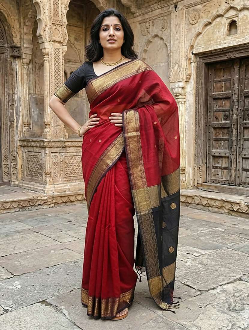 women self design bordered saree with blouse - 22567123 -  Standard Image - 1