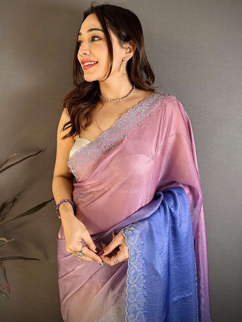 Women Ombre Embellished Saree With Blouse - 22567231 -  Standard Image - 1