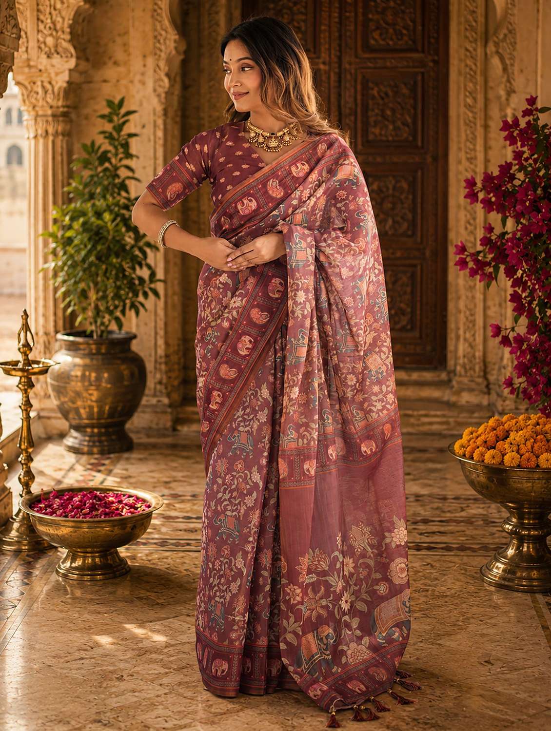 women printed casual wear saree - 22567257 -  Standard Image - 1