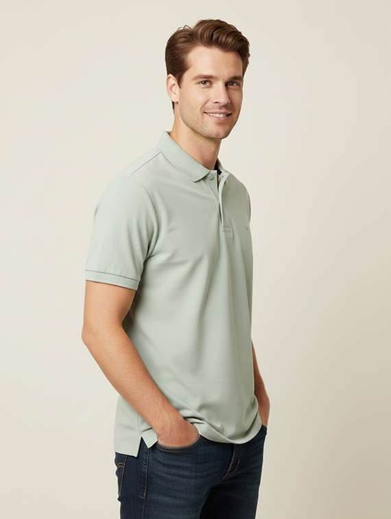 men solid short sleeves polo t-shirt - 22567284 -  Standard Image - 1