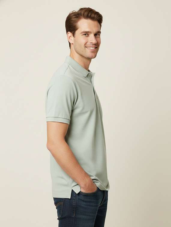 men solid short sleeves polo t-shirt - 22567284 -  Standard Image - 4