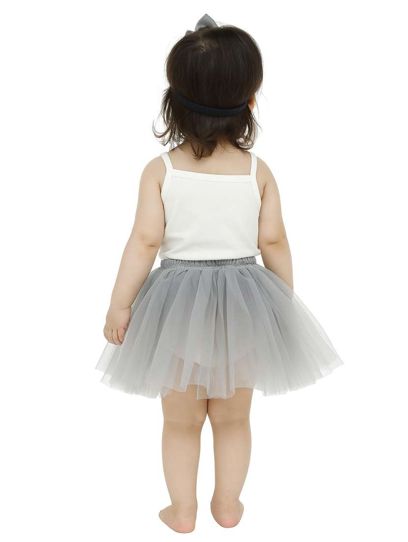 girls solid mid rise flared skirt - 22567405 -  Standard Image - 1
