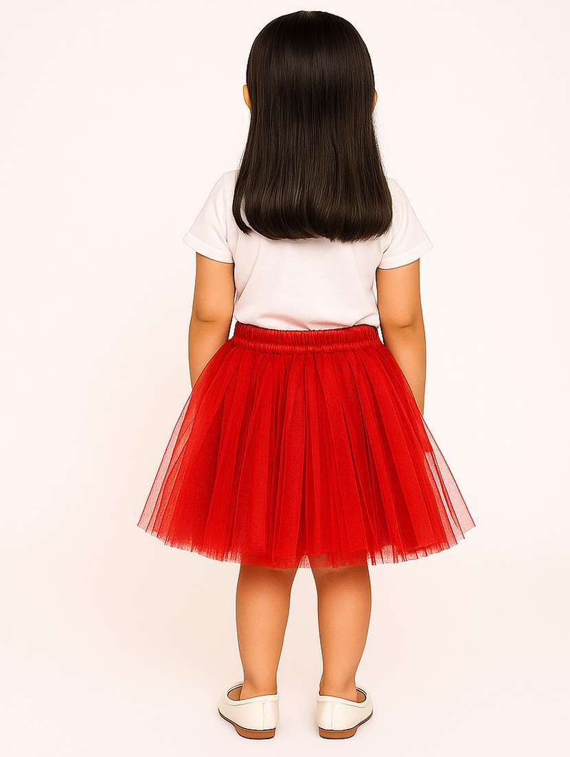 girls solid mid rise flared skirt - 22567406 -  Standard Image - 4