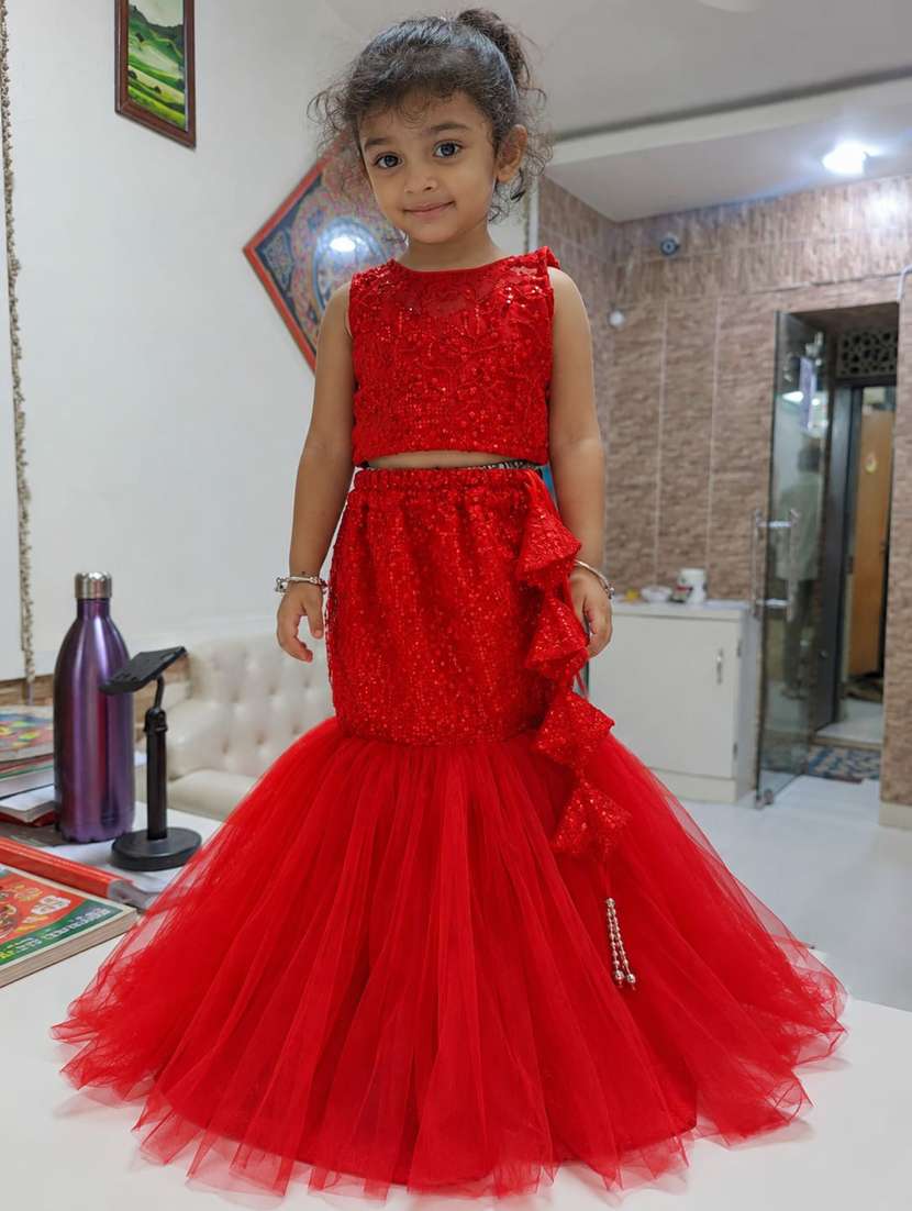 Girls Sequined Lehenga Choli Set - 22567430 -  Standard Image - 1