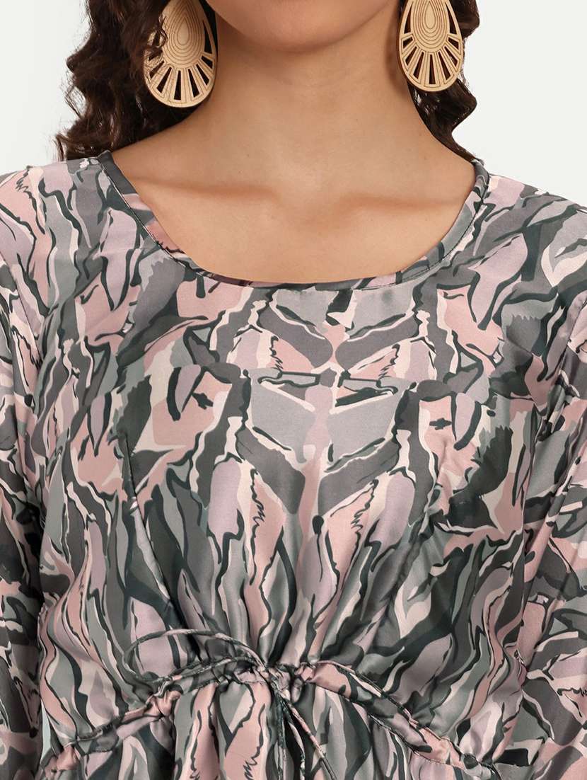women printed three quarter sleeves high slit kurta - 22567470 -  Standard Image - 1