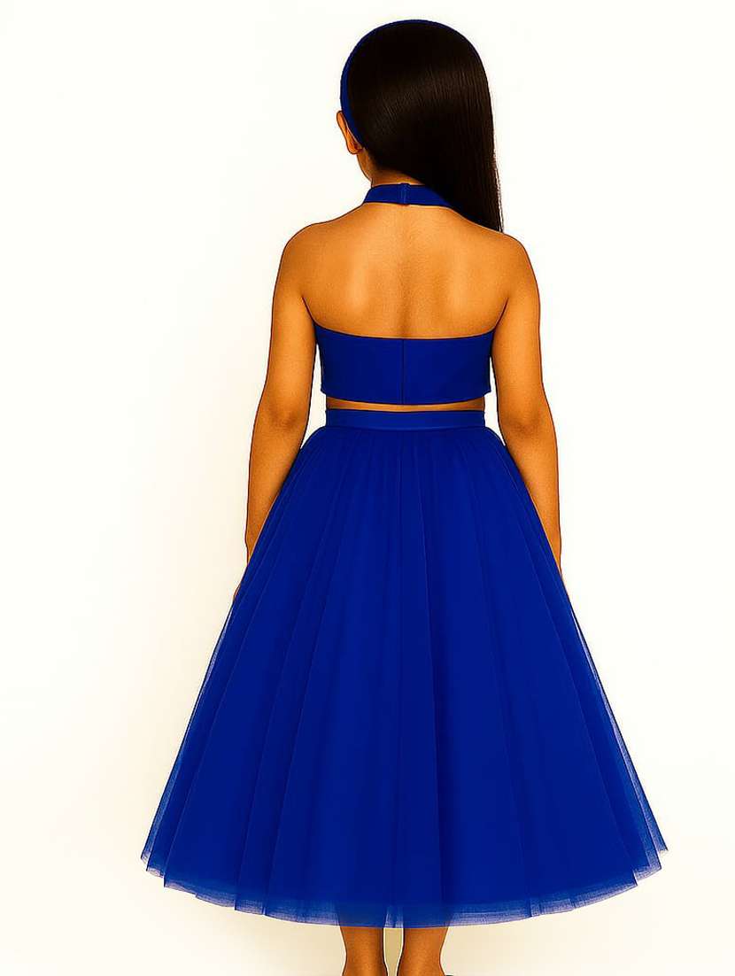 girls embellished halter neck lehenga choli set - 22567476 -  Standard Image - 1