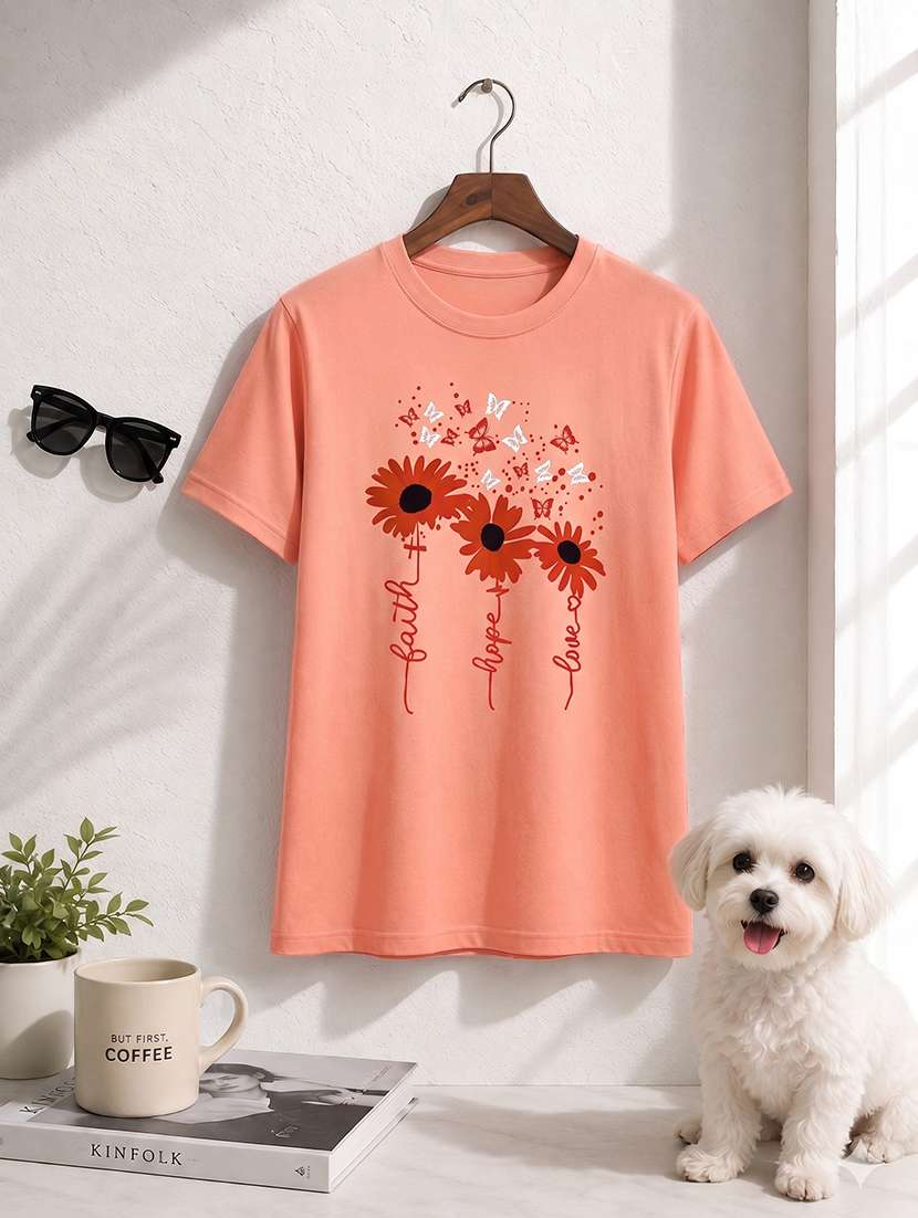 women printed short sleeves regular fit t-shirt - 22567485 -  Standard Image - 4