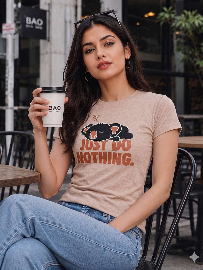 women printed short sleeves regular fit t-shirt