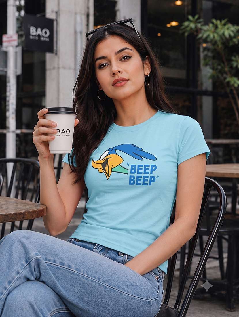 women printed short sleeves regular fit t-shirt