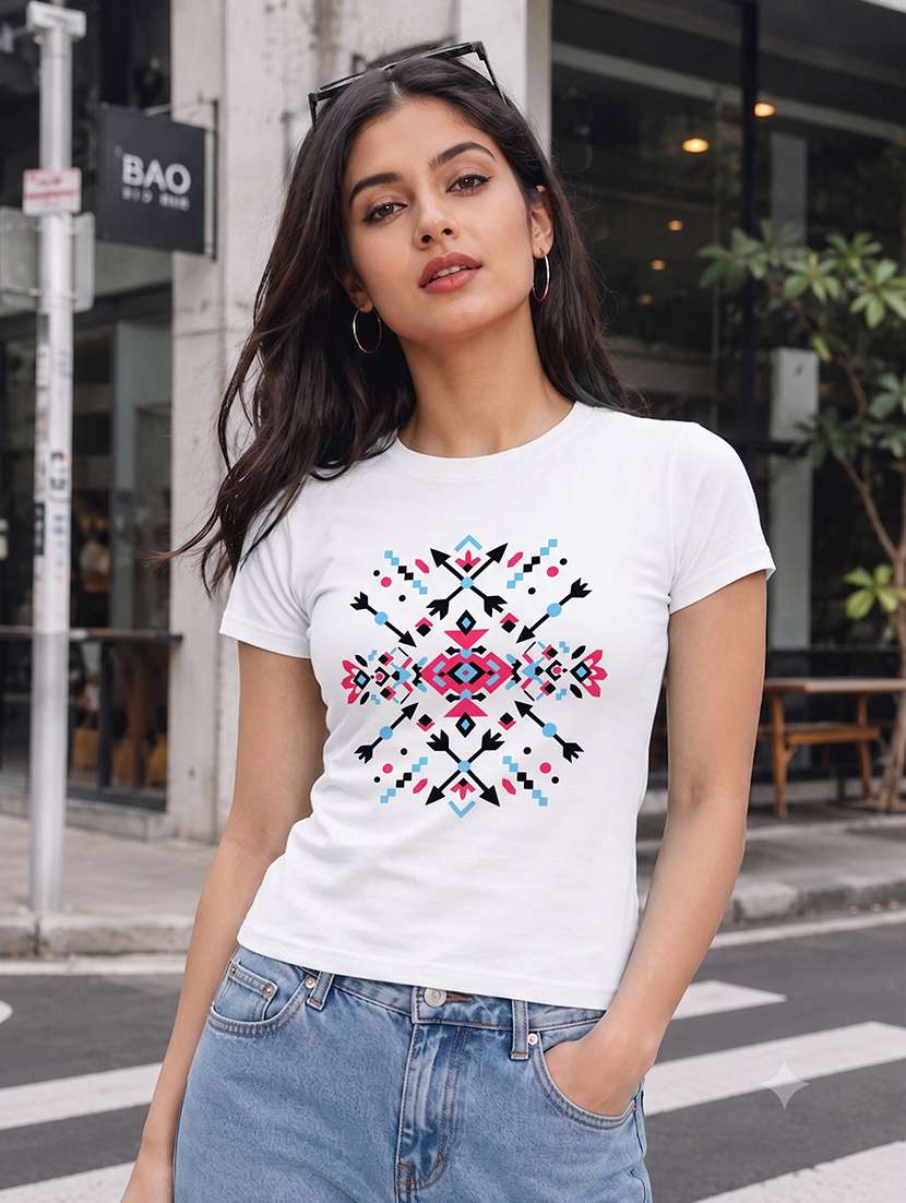 women printed short sleeves regular fit t-shirt - 22567505 -  Standard Image - 1