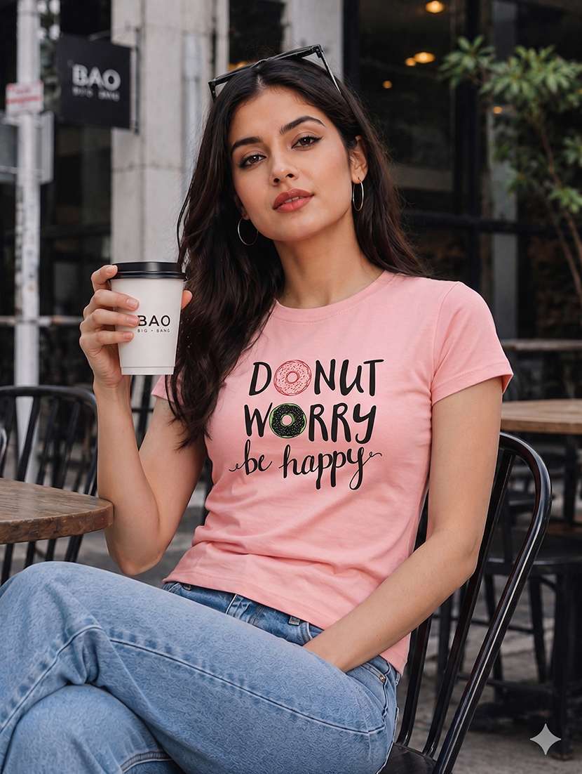 women printed short sleeves regular fit t-shirt