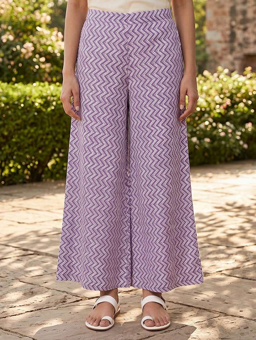 women printed mis rise flared palazzo