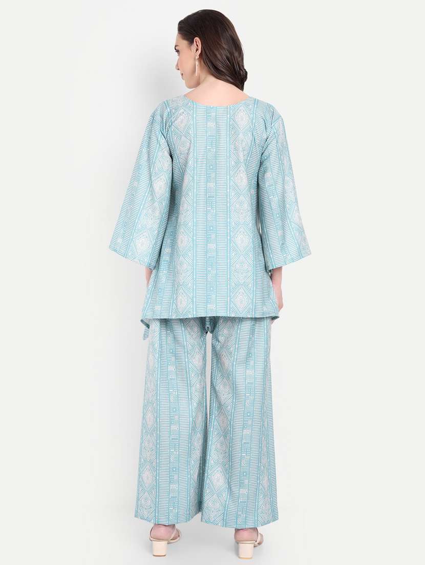 Women Printed Three Quarter Sleeves Ethnic Co-ord Set - 22567535 -  Standard Image - 4