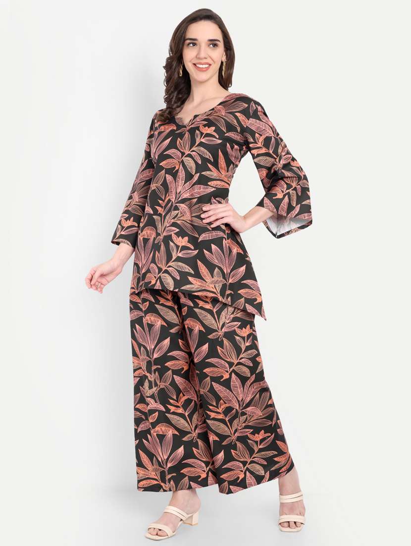 Women Printed Three Quarter Sleeves Ethnic Co-ord Set - 22567540 -  Standard Image - 4