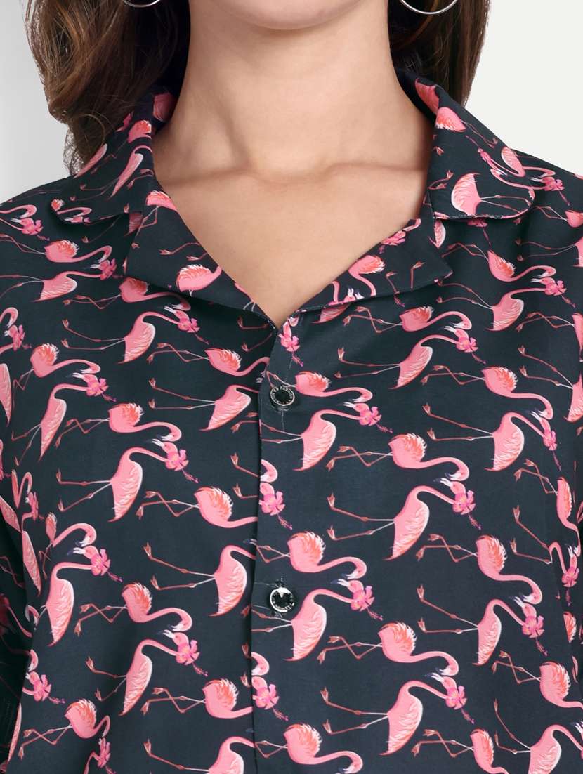 women printed short sleeves shirt and shorts set - 22567565 -  Standard Image - 1