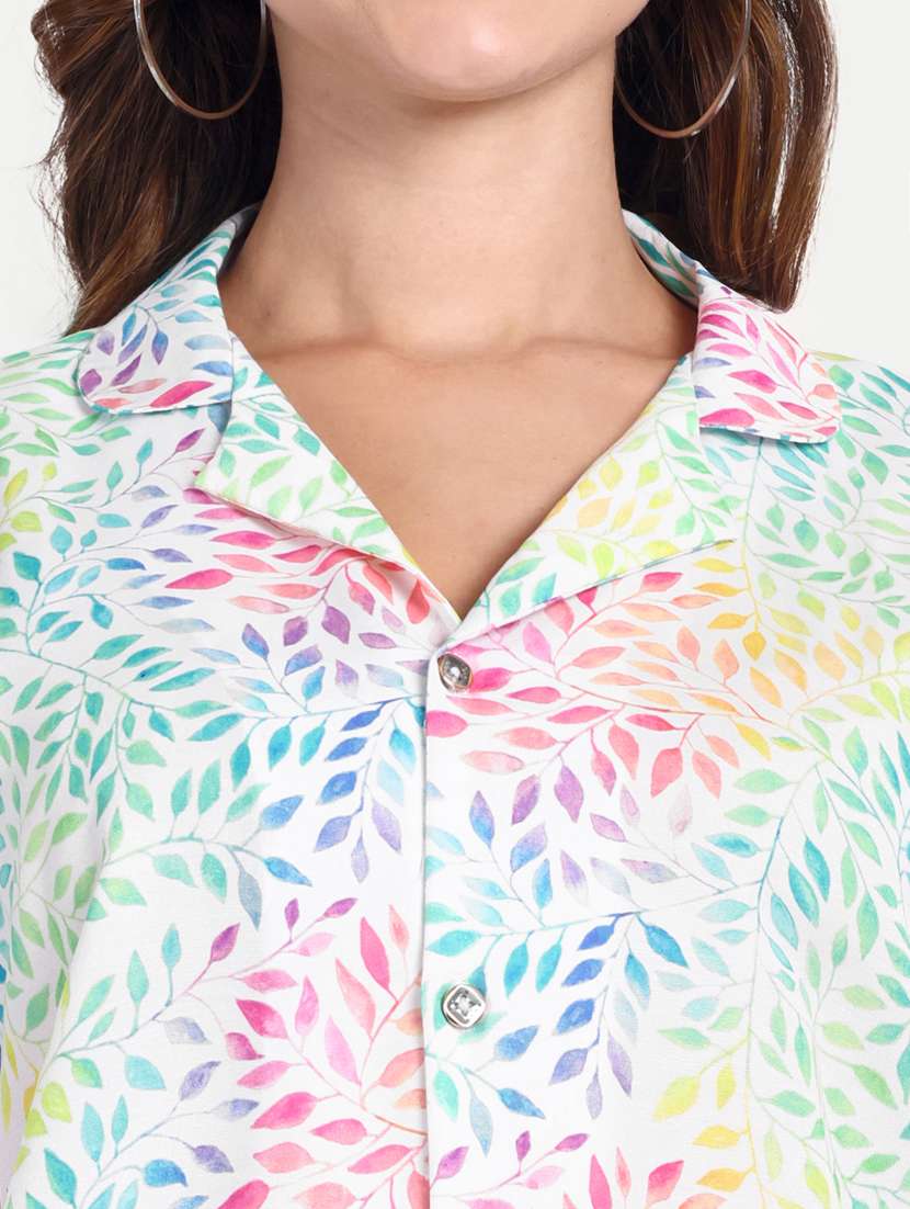 women printed short sleeves shirt and shorts set - 22567572 -  Standard Image - 1