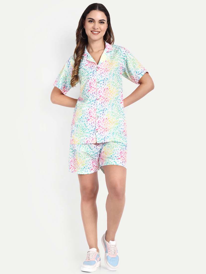 women printed short sleeves shirt and shorts set - 22567572 -  Standard Image - 4