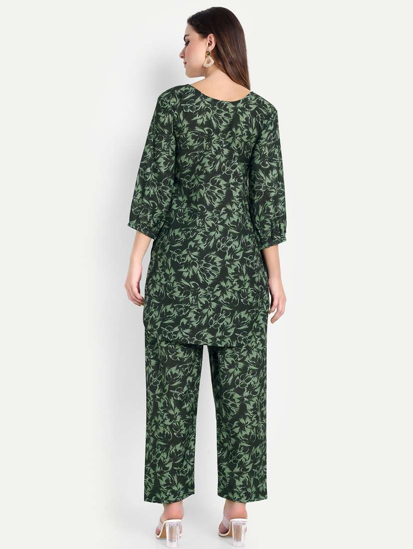 women printed three quarter sleeves ethnic co-ord set - 22567577 -  Standard Image - 4