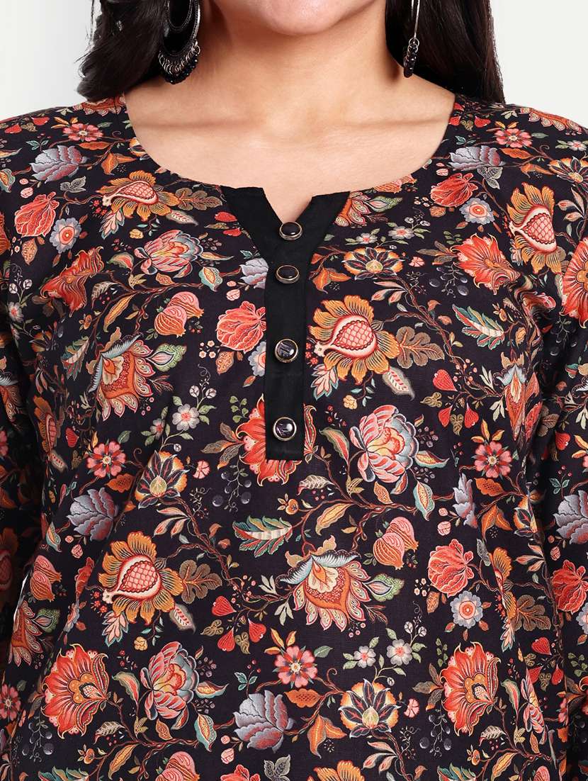 Women Printed Three Quarter Sleeves Ethnic Co-ord Set - 22567603 -  Standard Image - 1