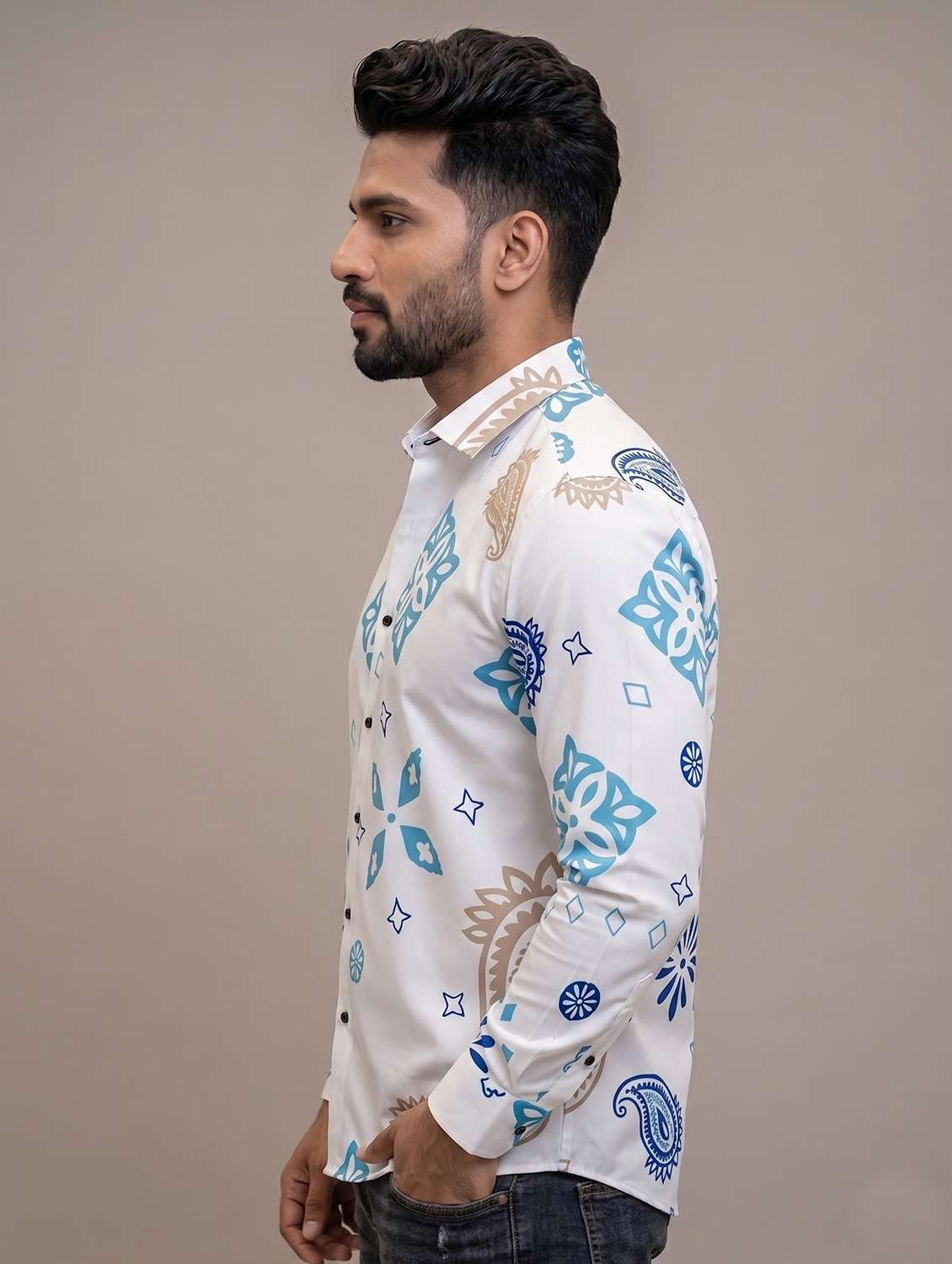 Men Printed Long Sleeves Casual Shirt - 22567634 -  Standard Image - 1