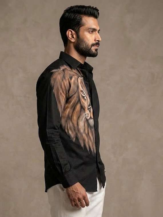 men printed long sleeves casual shirt - 22567640 -  Standard Image - 1