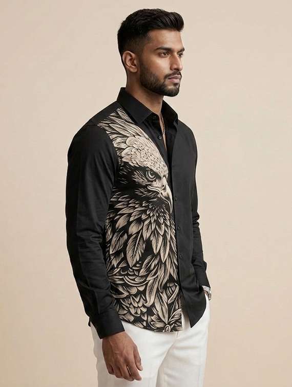 men printed long sleeves casual shirt - 22567643 -  Standard Image - 1