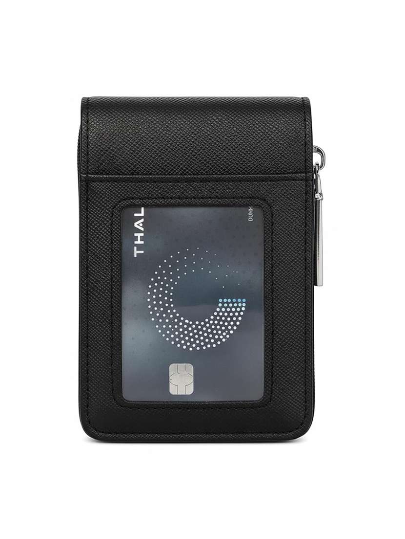 black leather zip closure wallet with 9 card slots - 22567717 -  Standard Image - 1
