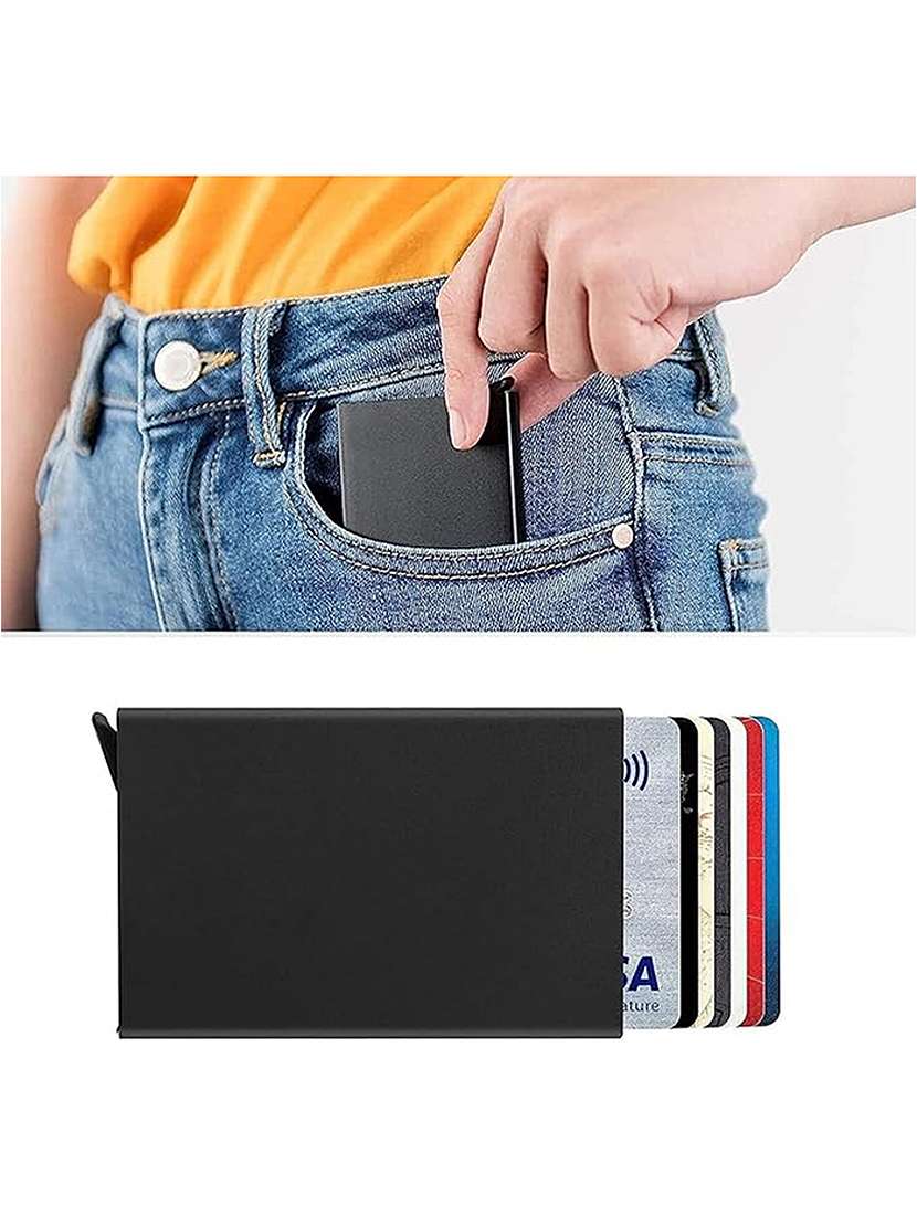black metal card holder wallet - 22567723 -  Standard Image - 4