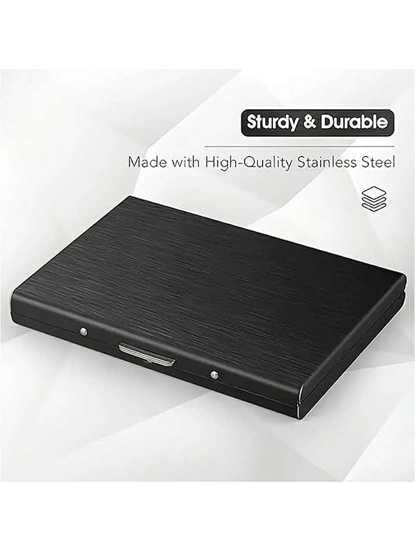 black metal card holder wallet with 5 card slots - 22567724 -  Standard Image - 1