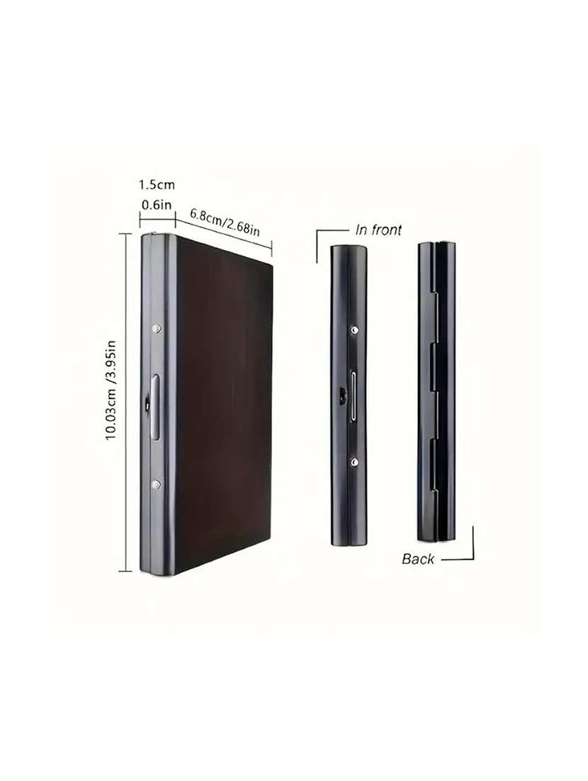 black metal card holder wallet with 5 card slots - 22567724 -  Standard Image - 4