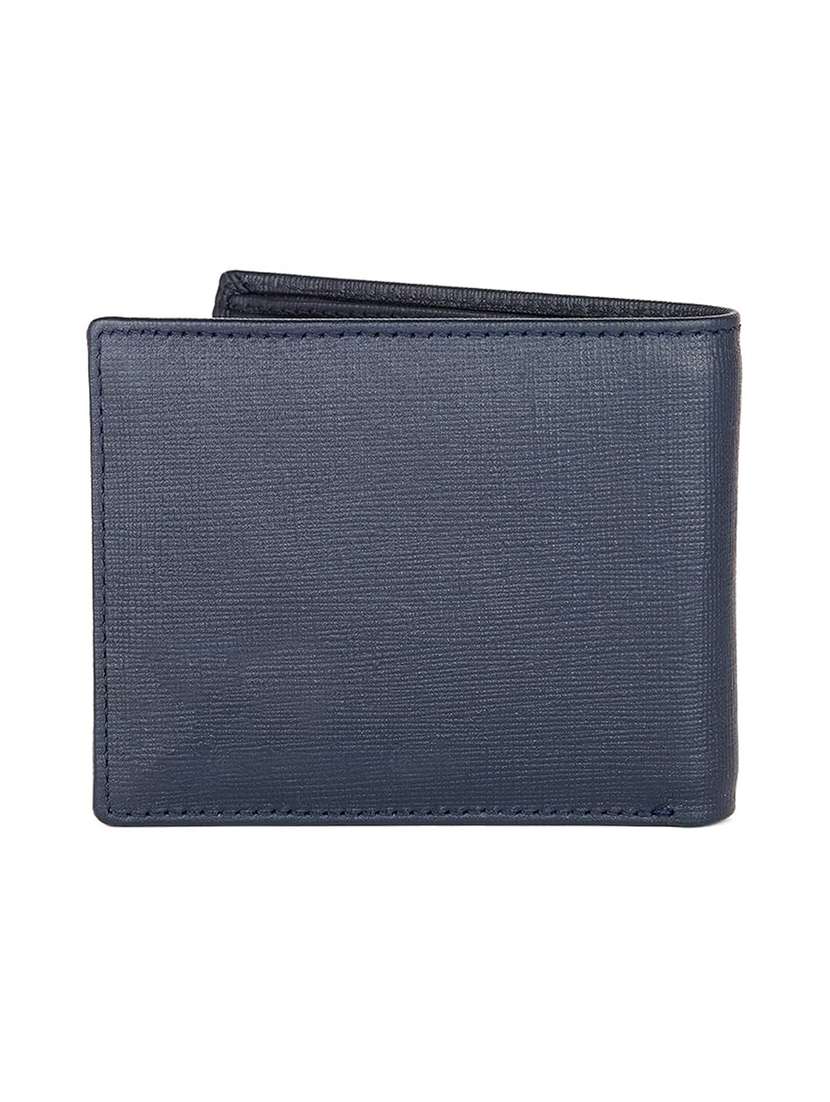 blue genuine leather bi-fold wallet with logo - 22567729 -  Standard Image - 4