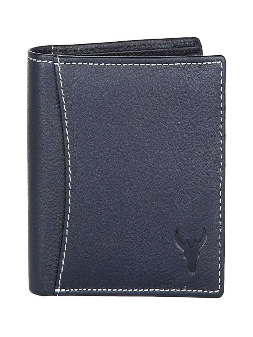genuine leather bifold wallet with zip and card slots