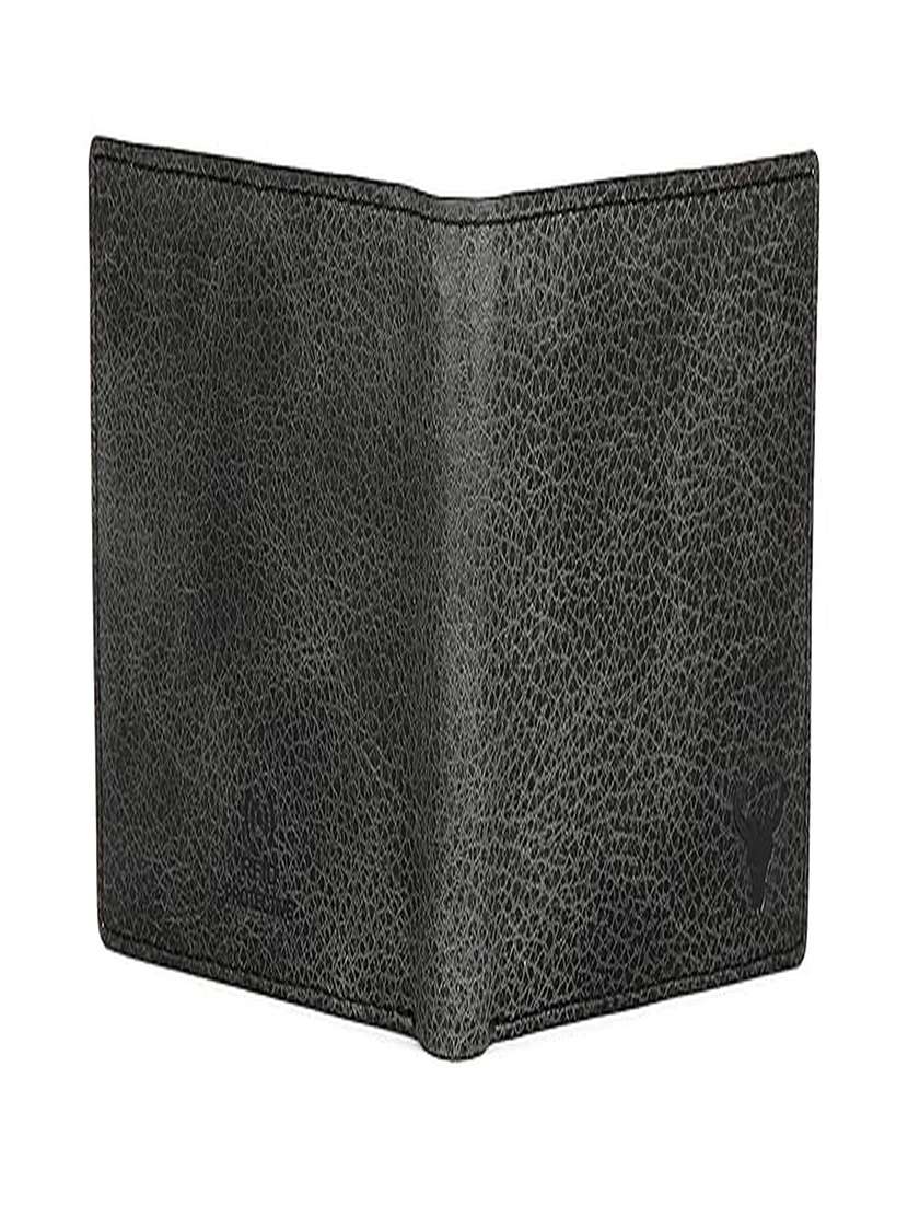black pebbled genuine leather bi-fold wallet - 22567756 -  Standard Image - 1