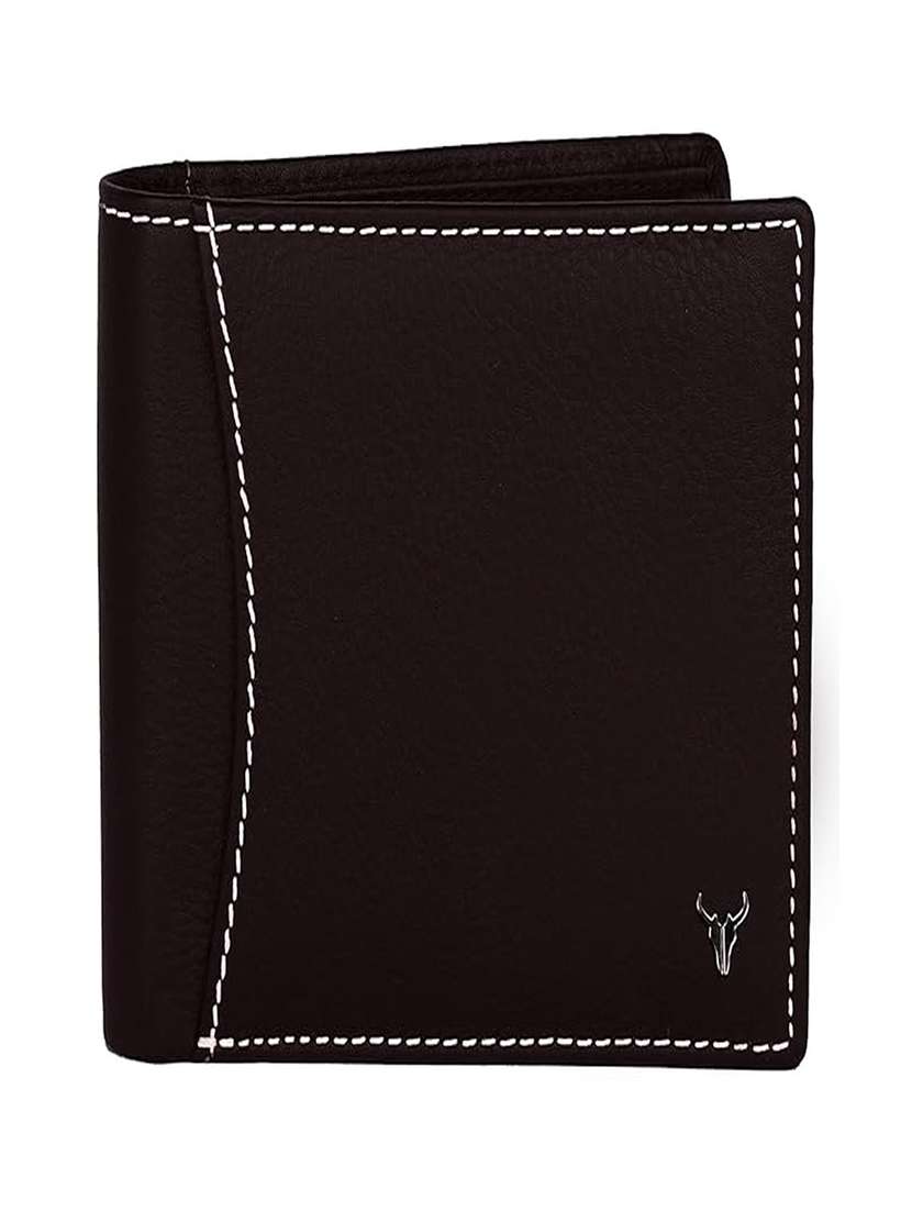 genuine leather bi-fold wallet with multiple card slots
