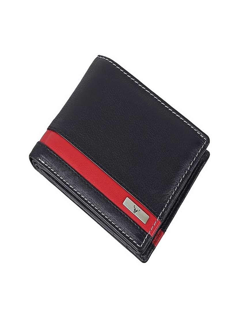 black leather bi-fold wallet with card slots