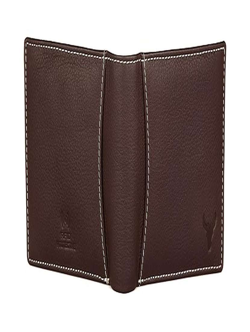 Brown Leather Wallet With Snap Button Closure - 22567776 -  Standard Image - 1