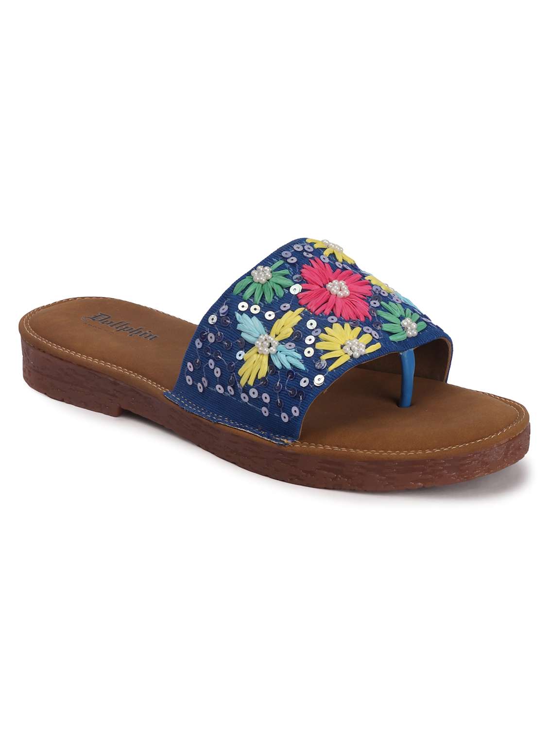 women embroidered toe separator flats - 22567788 -  Standard Image - 1
