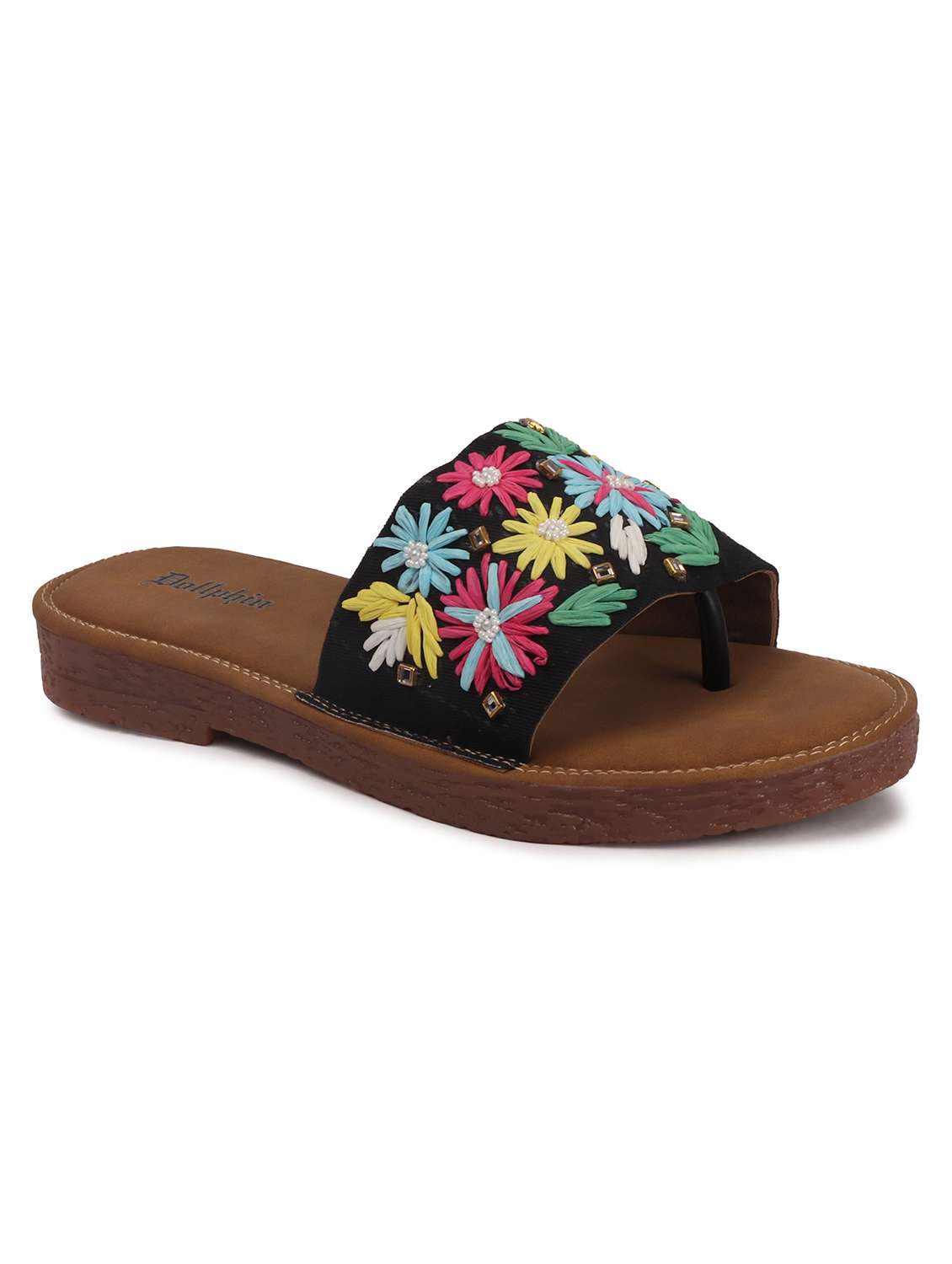 women embroidered toe separator flats - 22567792 -  Standard Image - 1