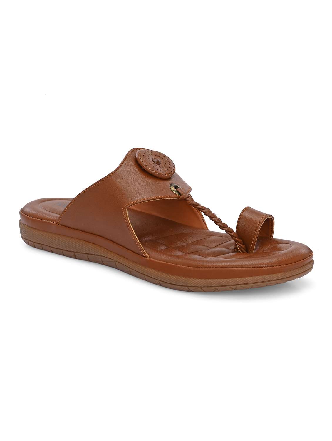 women tan toe separator kolhapuri - 22567808 -  Standard Image - 1