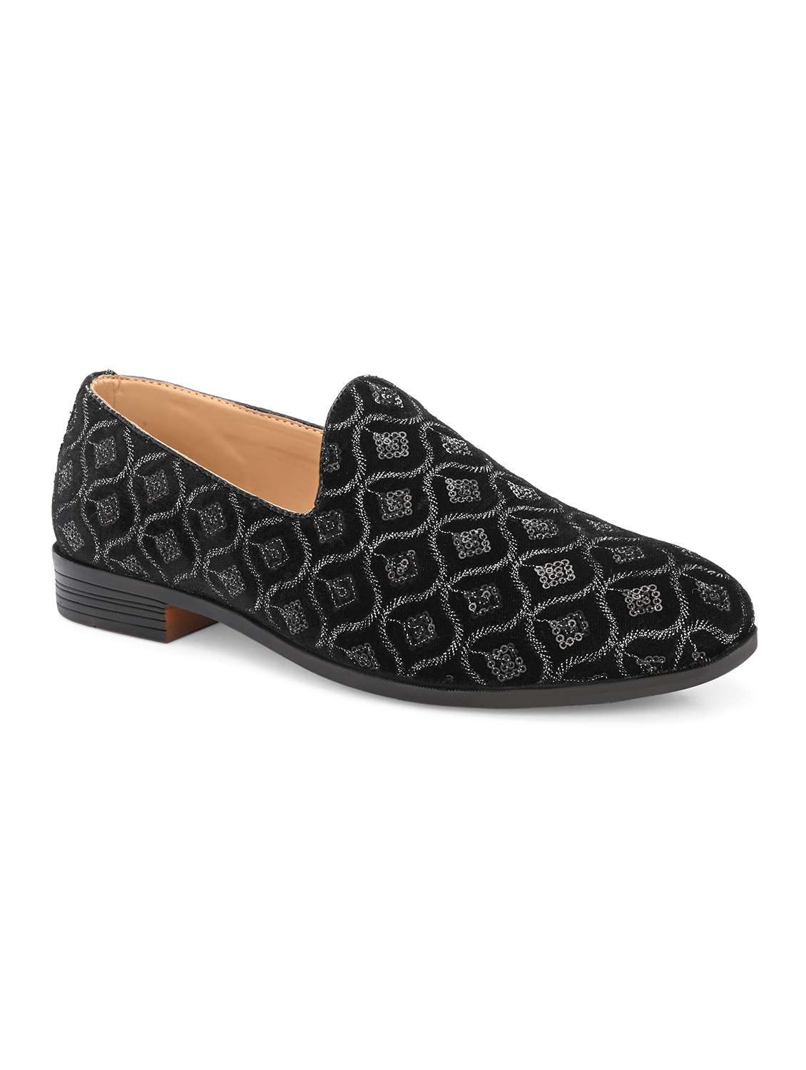 Men Black Slip On Mojari - 22567819 -  Standard Image - 1