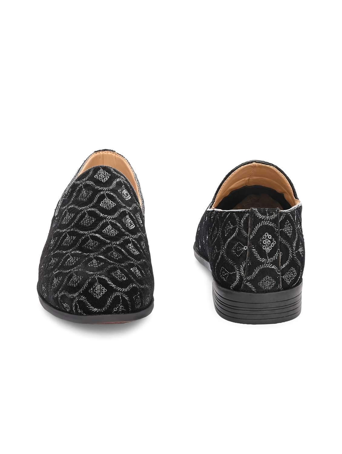 Men Black Slip On Mojari - 22567819 -  Standard Image - 4